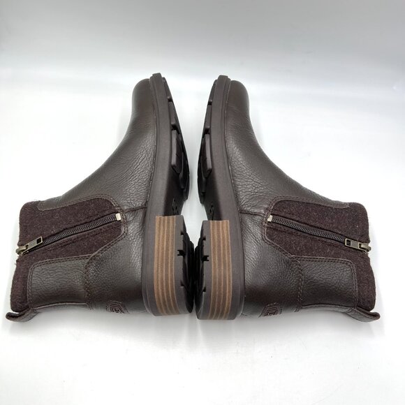 Ugg Womens Size 8.5 Harrison Moto Dark Brown Leather Ankle Boots Booties‎ Shoes - Picture 8 of 16